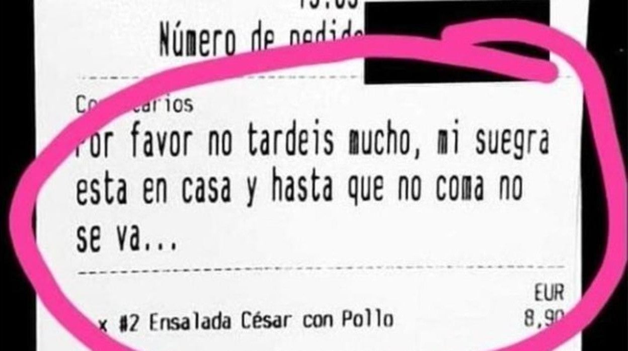 Comentario del cliente al restaurante