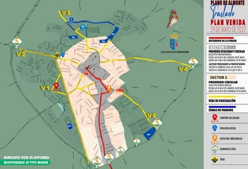 Normas de acceso al Traslado en Almonte para el 28 y 29 de mayo