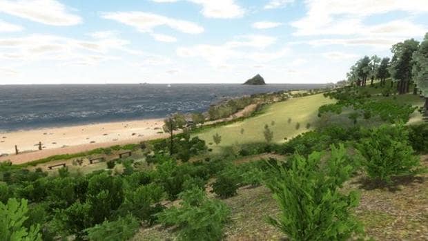 Imagen virtual de la playa de Wembury utilizada en el estudio