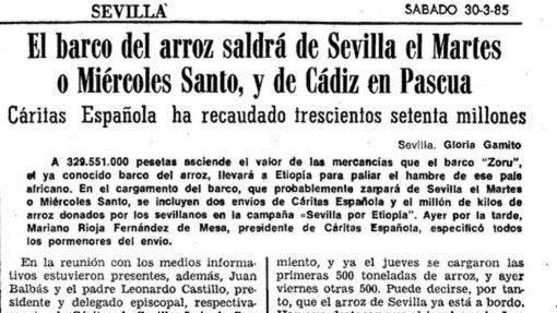 Recorte de ABC de Sevilla en 1985