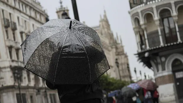 El paraguas se ha hecho imprescindible en Sevilla