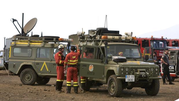 El batallón «sevillano» de la UME se suma a la guerra contra el fuego en La Palma