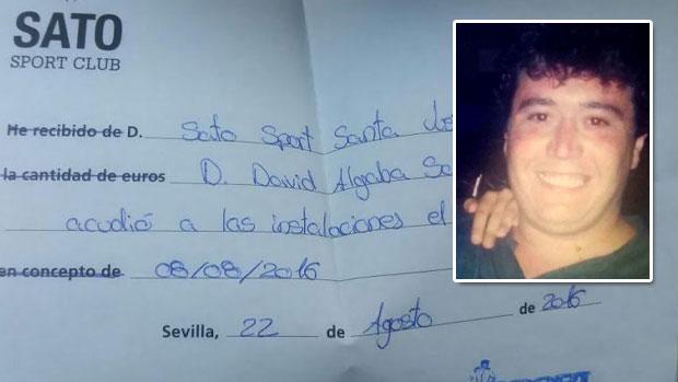 El justificante de asistencia y la imagen de David Algaba Sánchez