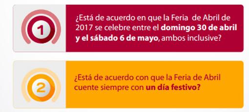 Las preguntas que se formulan en el referéndum sobre la Feria de Abril de Sevilla