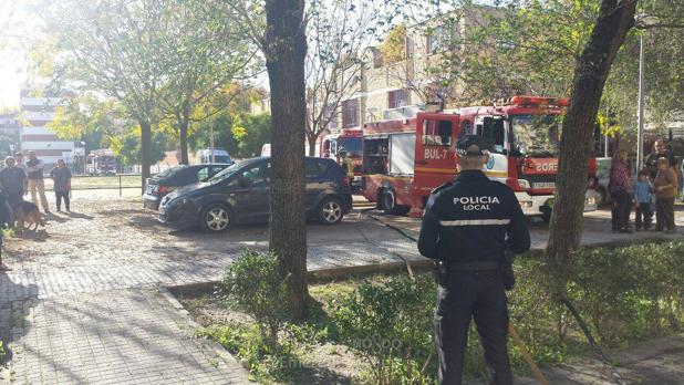 Efectivos de bomberos, Policía Local, Nacional y Emergencias Sanitarias intervinieron en el incendio