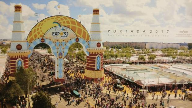 Recreación de la portada de la Feria que conmemorará el 25 aniversariao de la Expo 92