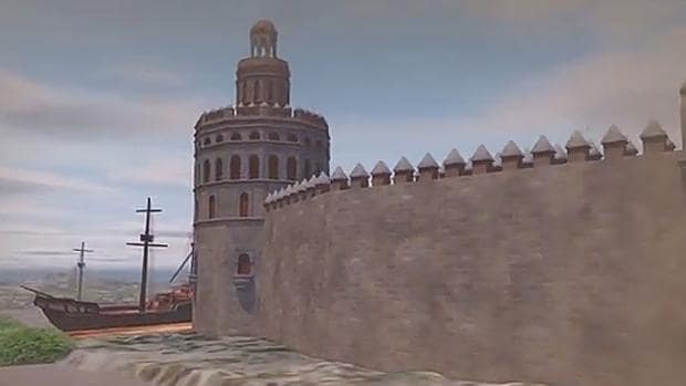 Un vídeo muestra cómo era la Torre del Oro a finales del siglo XVIII