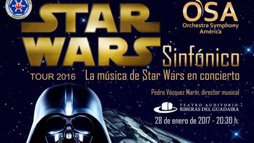 Cartel del concierto sinfónico de la música de Star Wars