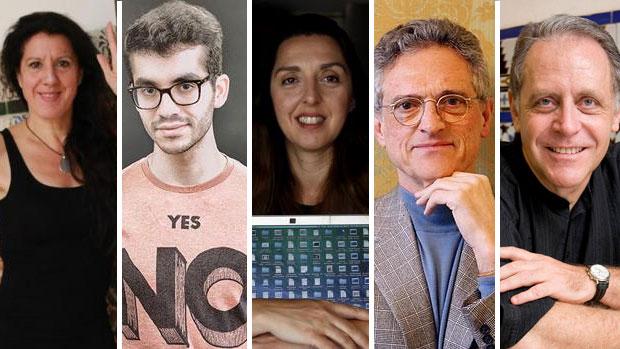 De izquierda a derecha, la bailaora María Pagés, el pianista Juan Pérez Floristán, la empresaria y directiva Pilar Manchón, el psiquiatra Luis Rojas marcos y el científico Fernando Arenzana