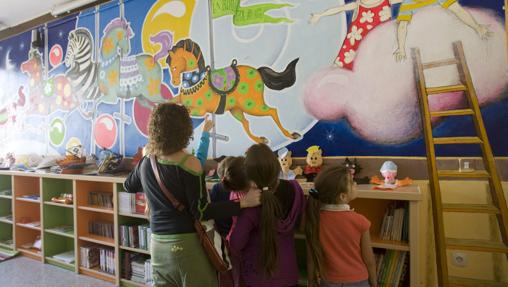 Unas niñas en un aula