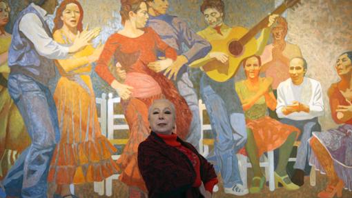 La bailaora, Cristina Hoyos, en el Museo del Flamenco