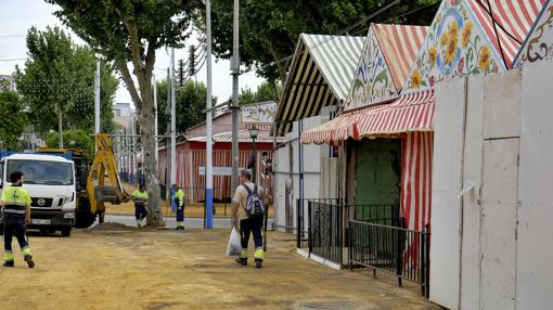 Preparativos en el recinto de la Feria