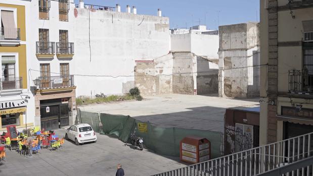 Zona de la plaza de la Encarnación donde se situarán las pistas deportivas