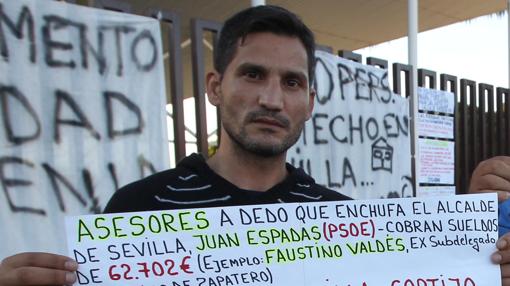 Lagarder Danciu, durante una de las protestas del Campamento Dignidad