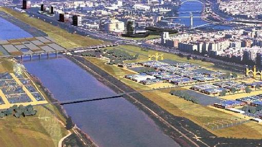 Recreación que el Ayuntamiento hizo de la junto al río