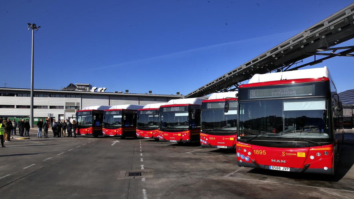 Flota de autobuses de Tussam.