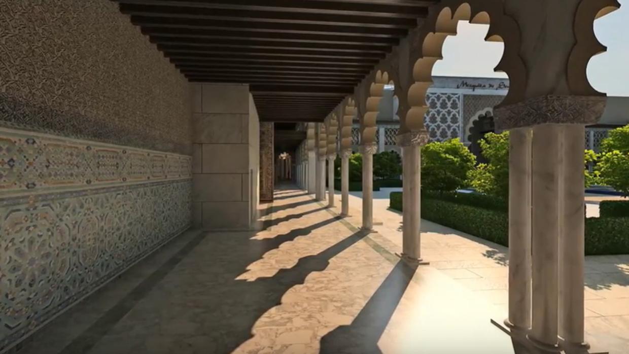 Recreación virtual del proyecto de templo musulmán que quieren levantar en Sevilla