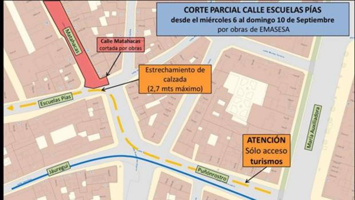 Plan de tráfico en Matahacas diseñado por el Ayuntamiento de Sevilla