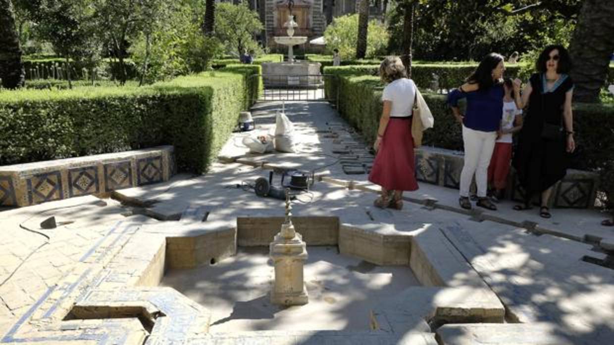 Obras en los Jardines del Real Alcázar