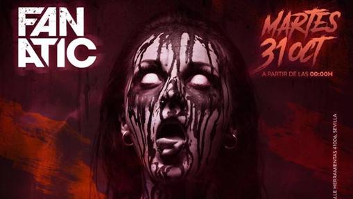 Cartel anunciando la Fiesta de Halloween en Sal Fanatic