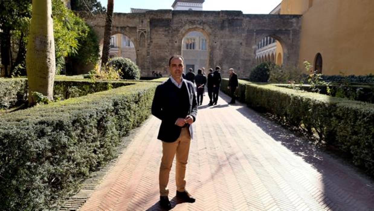 Javier Millán, portavoz de Ciudadanos, en el Real Alcázar de Sevilla