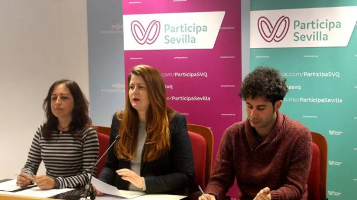 Los tres concejales de la formación, Susana Serrano, Cristina Honorato y Julián Moreno