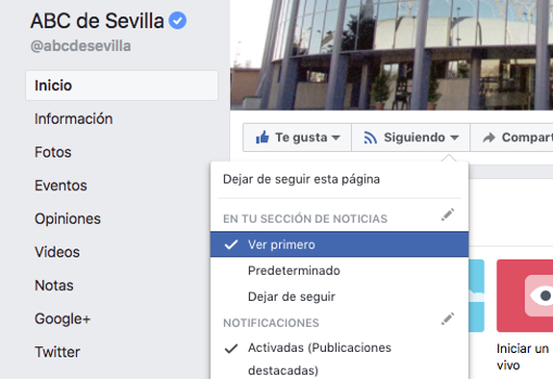 Los sencillos pasos que tienes que dar para seguir informado con ABC de Sevilla en Facebook