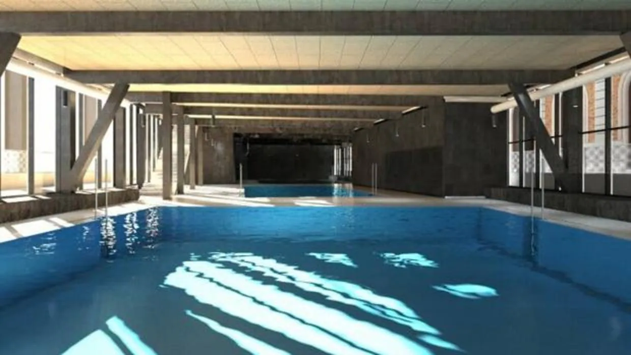 Las dos piscinas climatizadas del centro deportivo del Mercado de San Bernardo