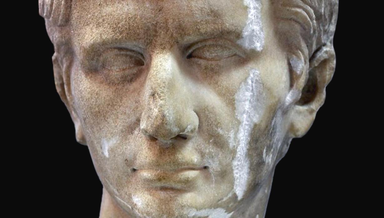 Busto romano hallado en Lora del Río en 1955, actualmente en el almacén del Museo Arqueológico de Sevilla