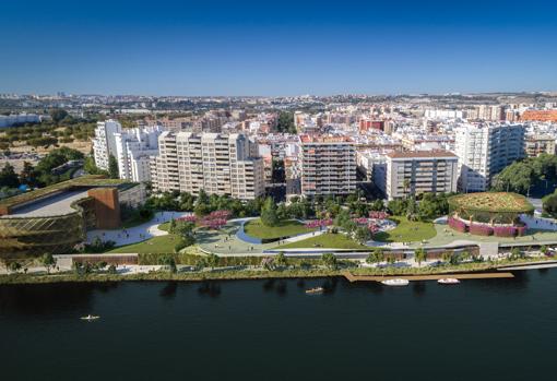 Fachada frontal que se verá desde el Guadalquivir