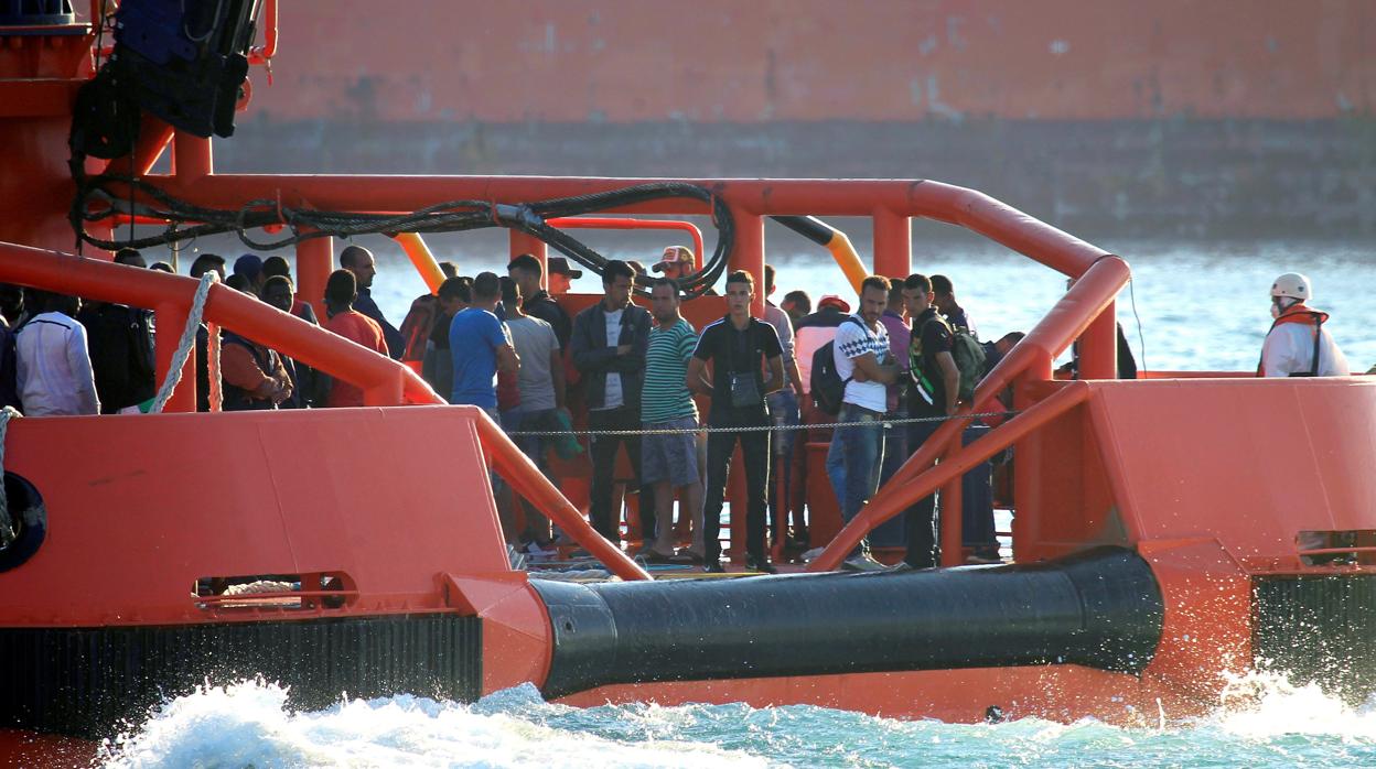 Inmigrantes rescatados esta misma semana en el Estrecho