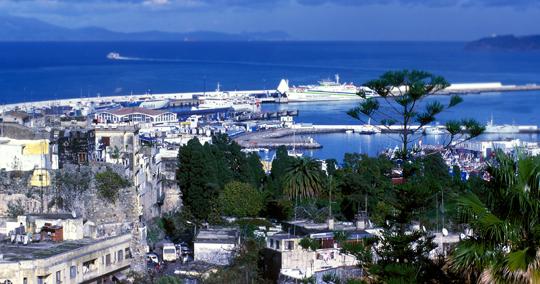 Vista panorámica del puerto de Tánger