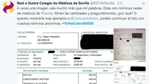 Los médicos de Sevilla lanzan la campaña #yonocobro80000 para desmentir a la Junta