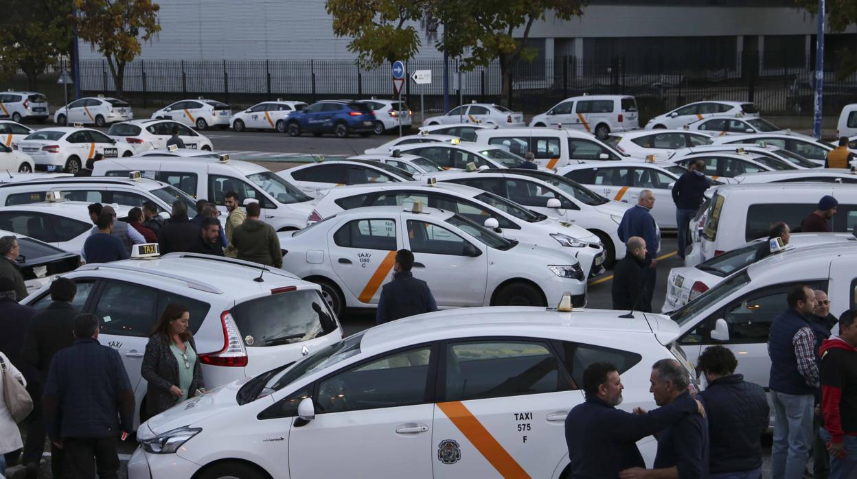 Los taxistas han convocado para este miércoles una nueva manifestación por las calles de Sevilla