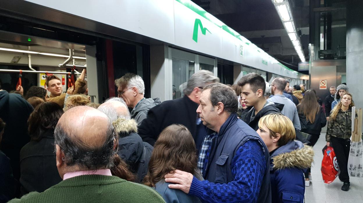 Una de las jornadas de paros en el Metro de Sevilla