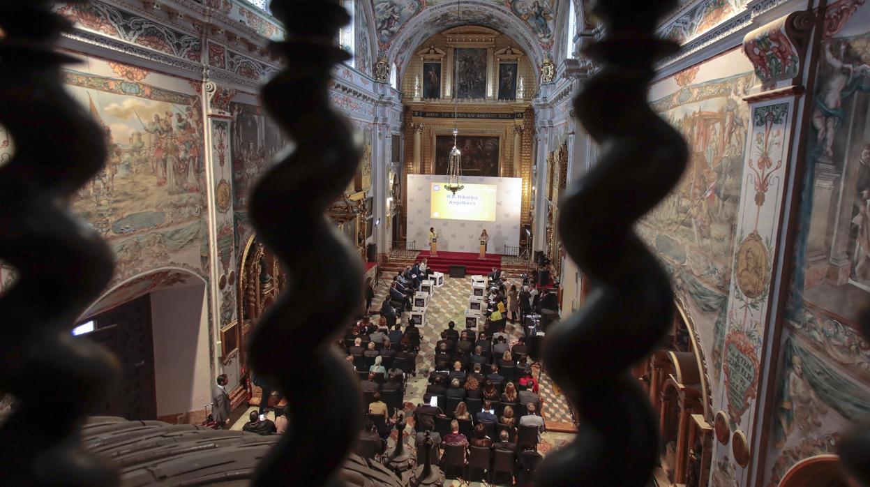 Iglesia de los Venerables, ayer durante la cumbre