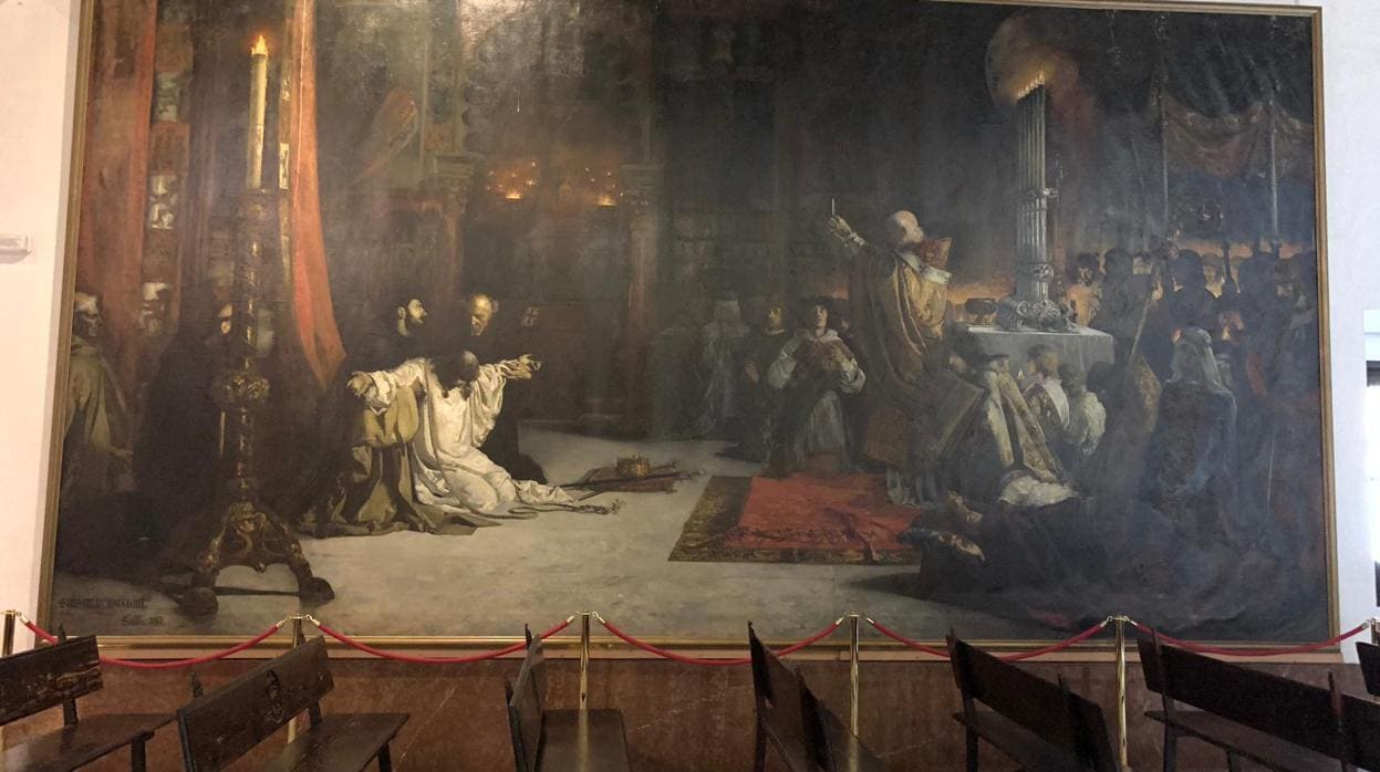 «Las postrimerías de San Fernando», el cuadro del Alcázar que se ha mojado