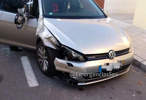 El coche con el que el detenido arrolló al motorista y luego se dio a la fuga