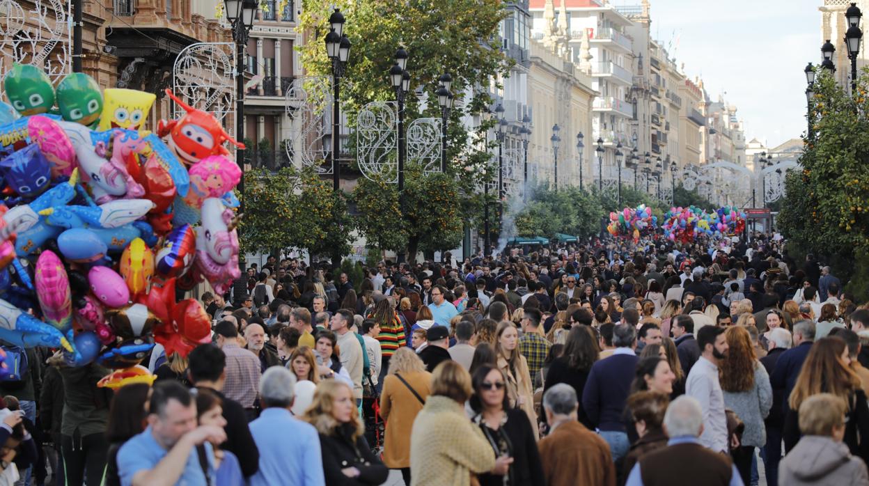 Calle del centro de Sevilla, en el puente de la Inmaculada del año pasado