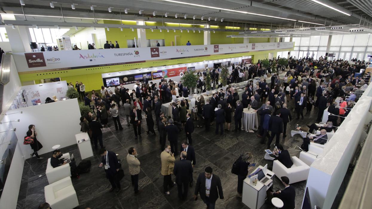 Aspecto que presentaba Fibes durante la jornada inaugural del congreso de WTTC, el pasado mes de abril