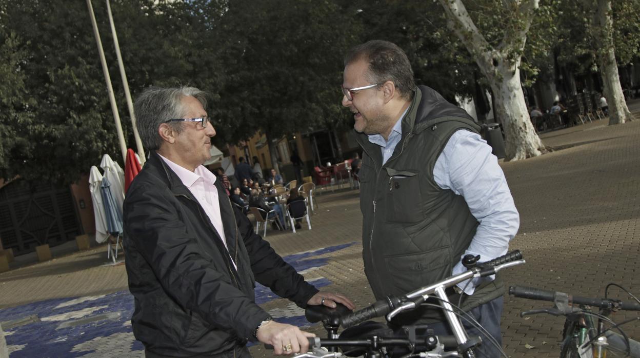 Juan Carlos Delgado y Pablo Linares hace unos dias en la Alameda de Hércules