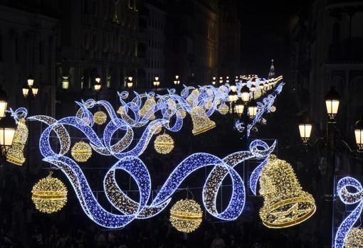 Detalle de la iluminación navideña