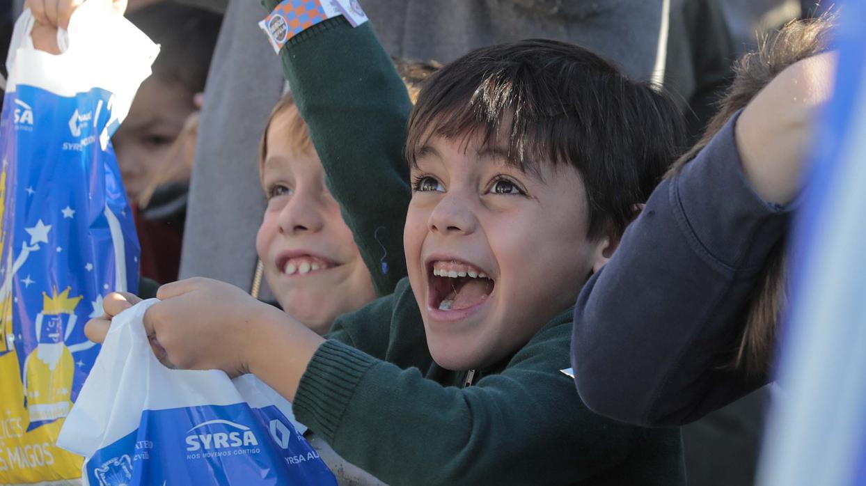 Niños durante la Cabalgata de Reyes Magos