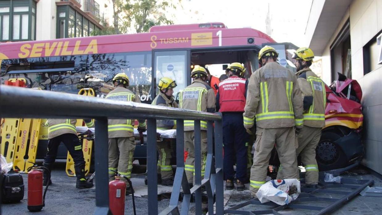 Imagen del accidente ocurrido el pasado 7 de diciembre en la plaza del Duque