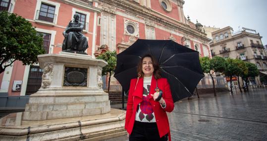 Mercedes Oria en la plaza de El Salvador