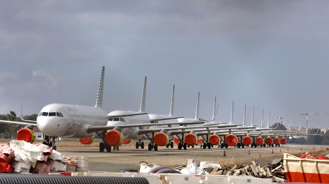 Flota en tierra en el aeropuerto de San Pablo