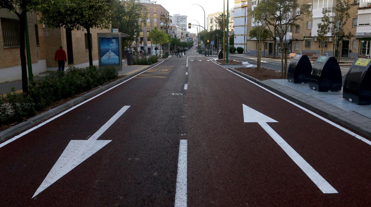 Avenida de El Greco, sin tráfico el día en que se reabrió tras su reforma