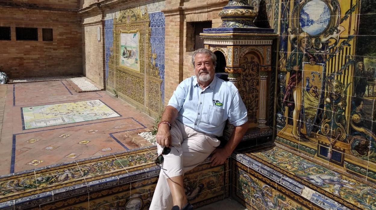 José María Sequeiros Madueño, en la Plaza de España