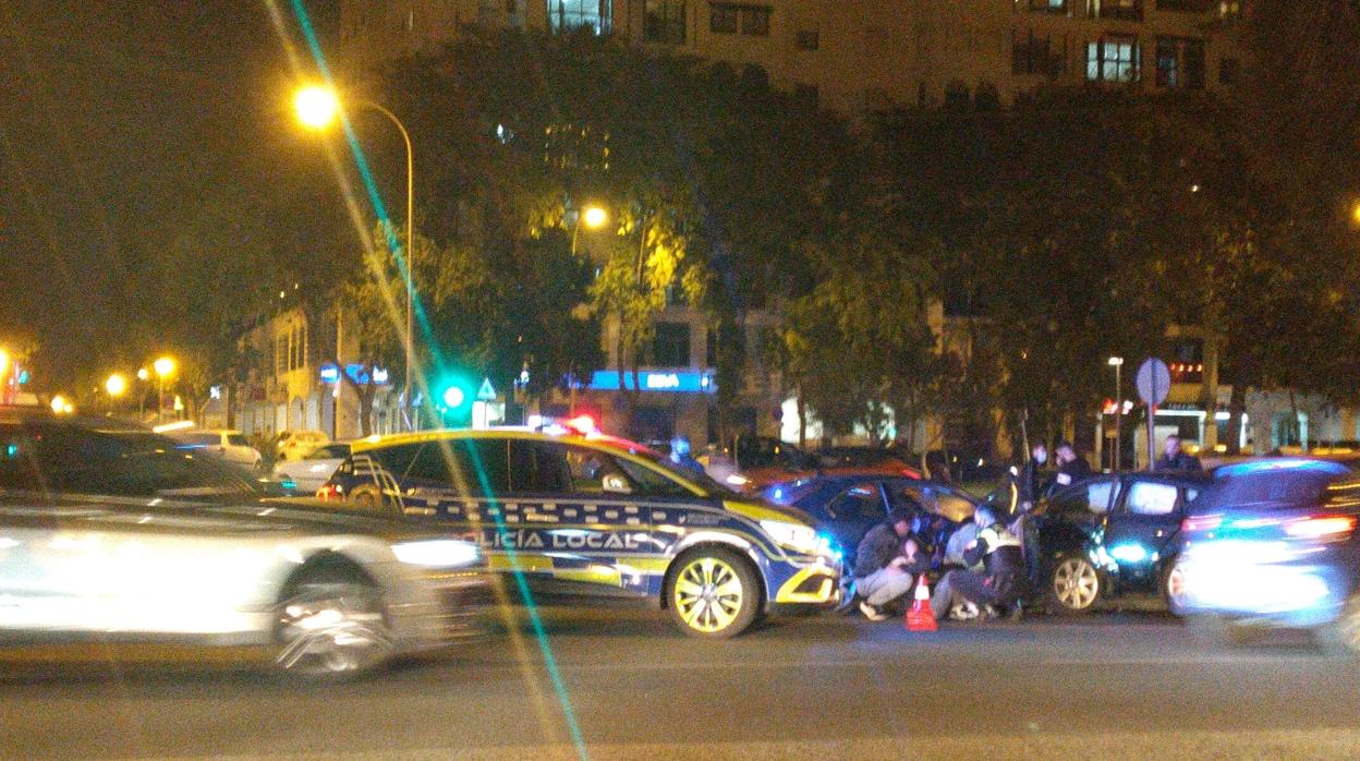 Momento posterior al accidente en la avenida Alcalde Luis Uruñuela