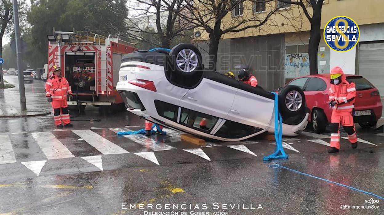 Coche involucrado en el accidente de este sábado